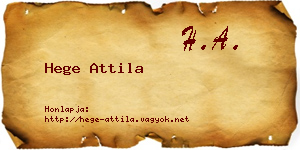 Hege Attila névjegykártya